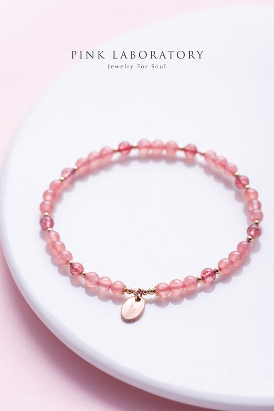 紅紋石草莓晶14k包金手鍊