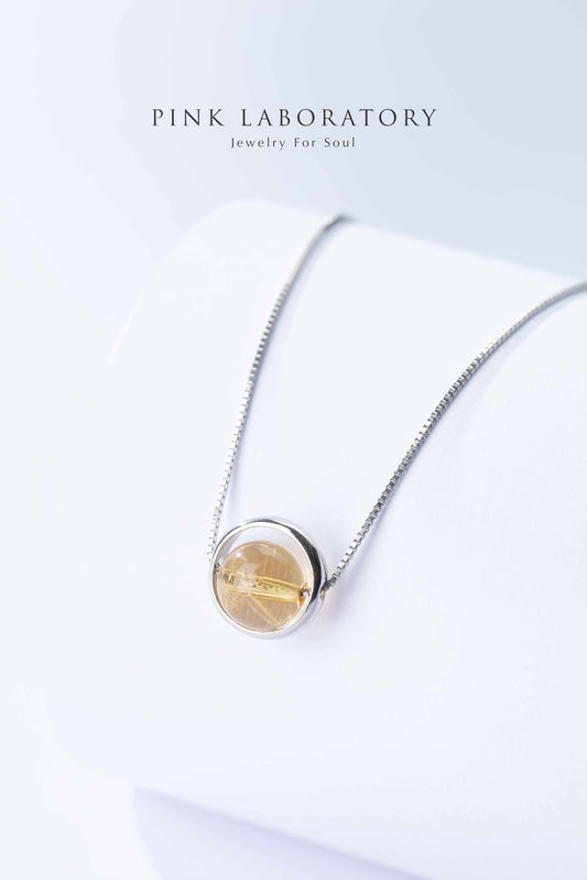 黃水晶925純銀項鍊 - Pink Laboratory