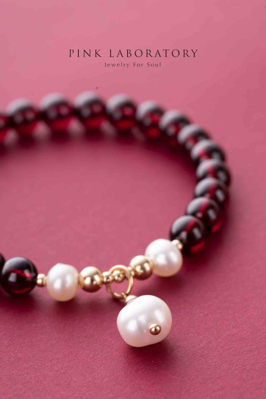 石榴石手鍊 | 珍珠 | 14K包金 |